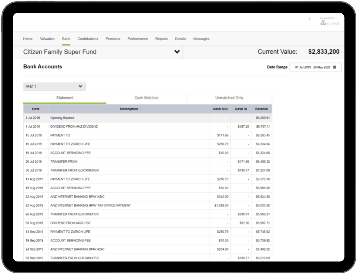 Bank statement transactions online